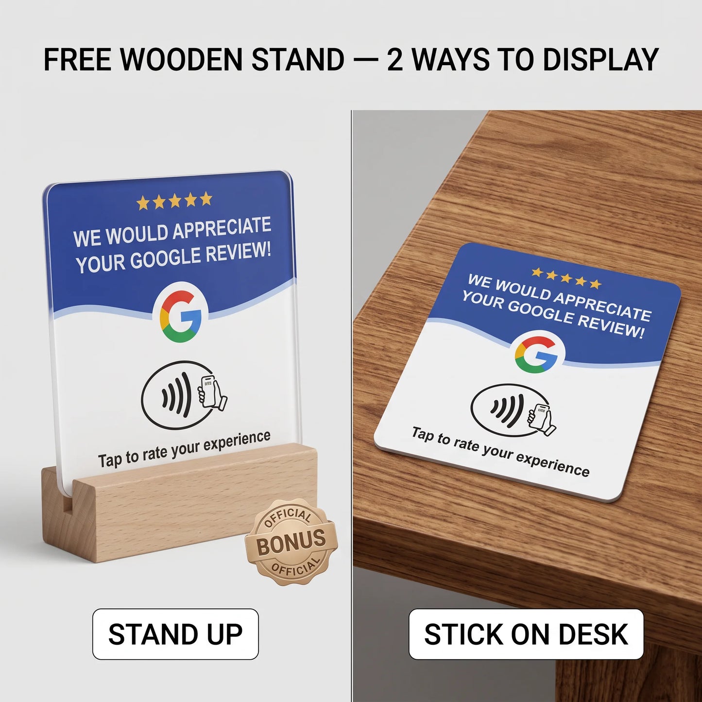Revix NFC | Tarjeta para Reseñas de Google 4 en 1
